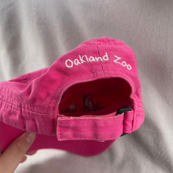 Oakland Zoo Hat Girls OS Pink Cadet Army Cap Butterfly Colorful Cute - Picture 10 of 11